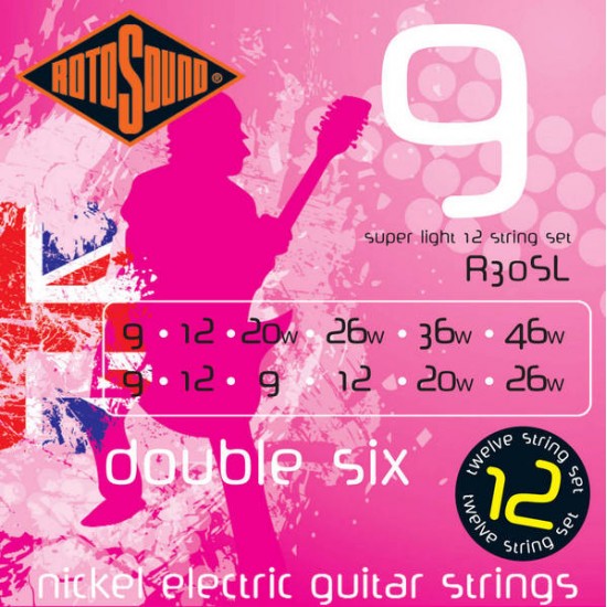 Струни китара 12-струнна ROTOSOUND - Модел R30SL    